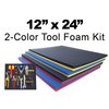 5S Supplies Tool Box Foam Insert 2 Color 12in x 24in Blue Top / Red Bottom TSF-1224-BLURD